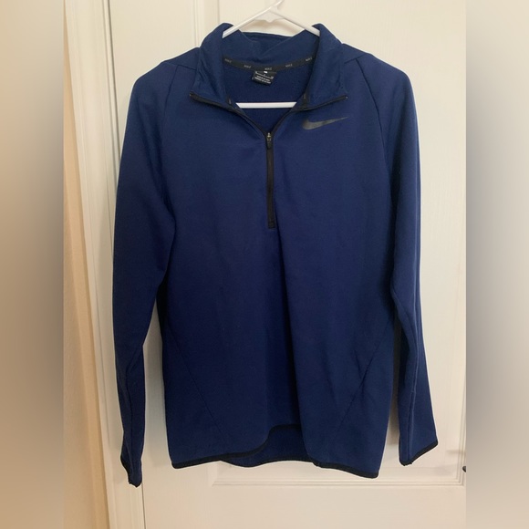 Nike Fleece Blue Long Sleeve Quarter Zip - Picture 1 of 5